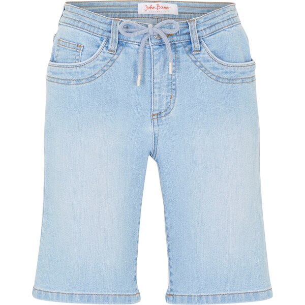 bonprix Džínsové bermudy, Slim Fit, stredná výška pásu, farba modrá 44796947