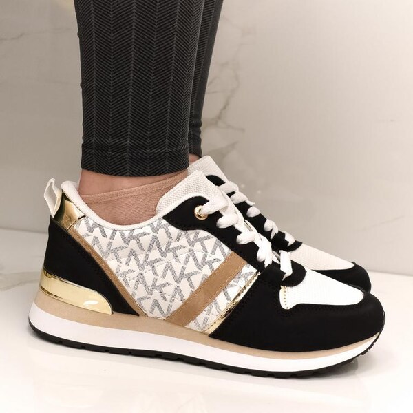 COMER Dámske čierno-biele tenisky NK 43410019