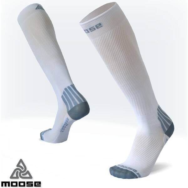 COMPRESS LITE farebné kompresné podkolienky Moose Biela XS 1 pár 43421473