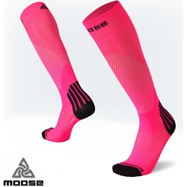 COMPRESS LITE farebné kompresné podkolienky Moose Růžová XS 1 pár 47518030