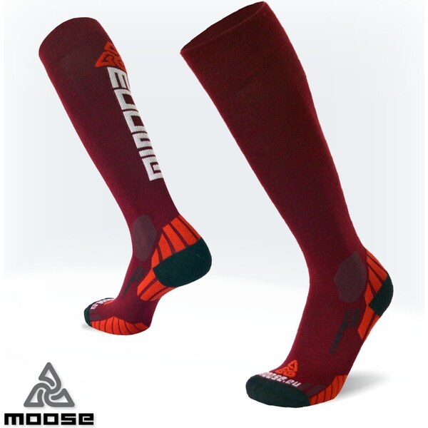 COMPRESS HOT merino kompresné podkolienky Moose Červená XS 1 pár 47518041