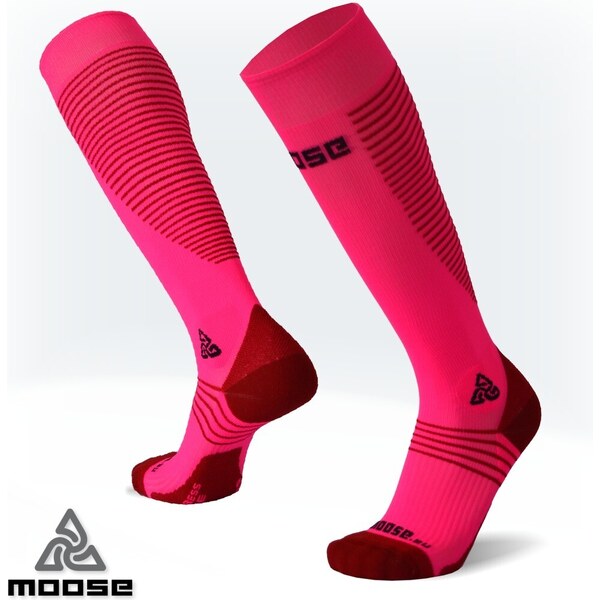 COMPRESS DRIVE NEW kompresné podkolienky Moose Růžová XS 1 pár 47518038
