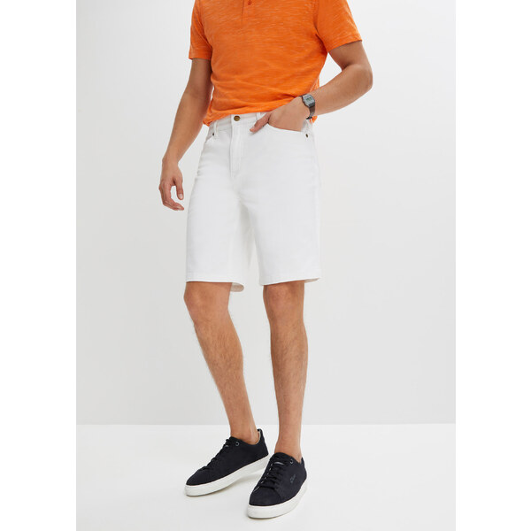 bonprix Strečové bermudy Classic Fit, farba biela 44915757