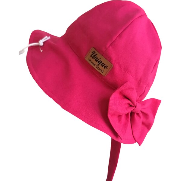 UNIQUE KIDS Bavlněný klobouk s mašlí FUCHSIA 65138029