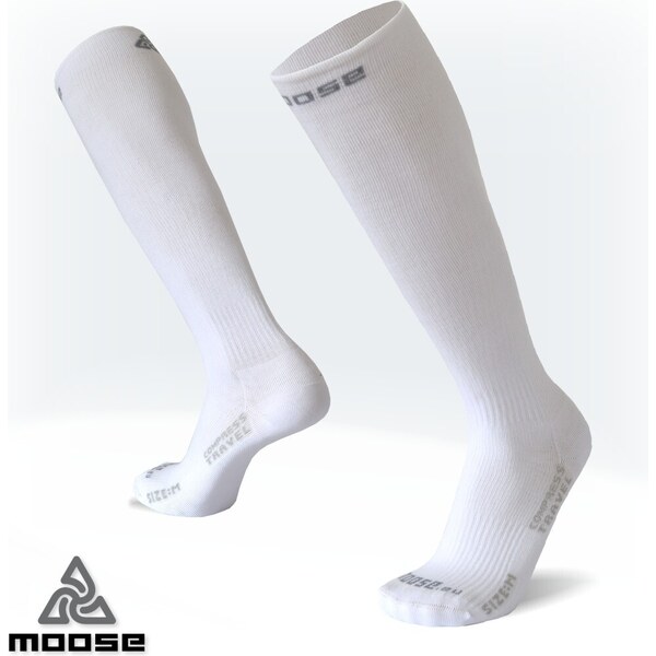 COMPRESS TRAVEL kompresné podkolienky Moose Biela XS 1 pár 47518042