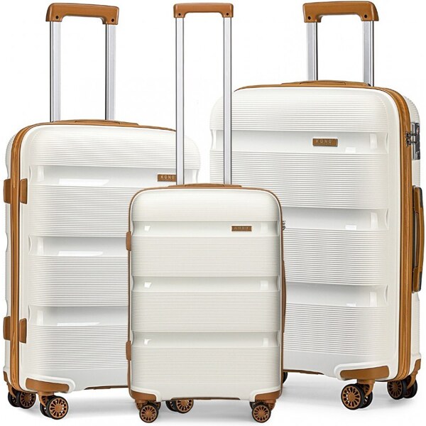 Set kufrov - KONO pastelový praktický na cesty, béžový 46927419