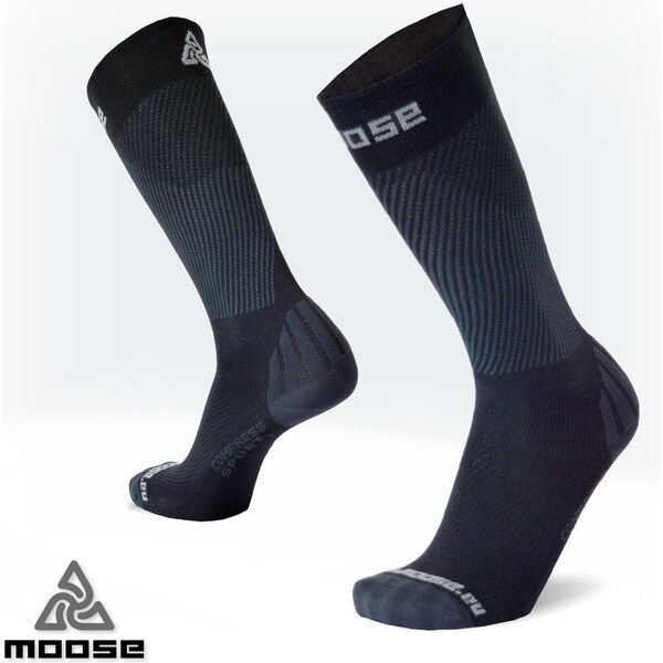COMPRESS SPURT NEW kompresné funkčné ponožky Moose Čierna XS 1 pár 47518046
