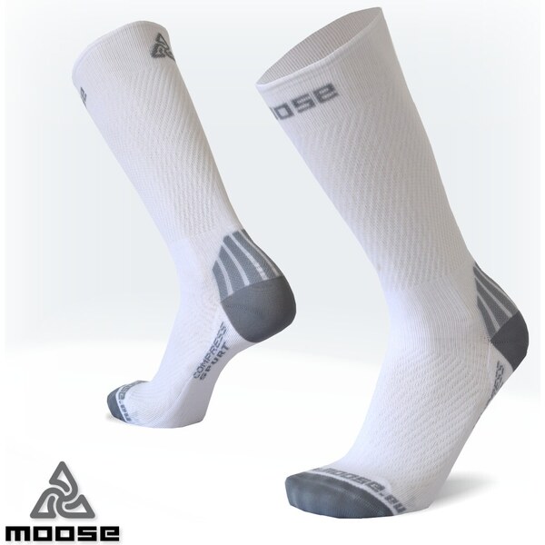 COMPRESS SPURT NEW kompresné funkčné ponožky Moose Biela XS 1 pár 43509199