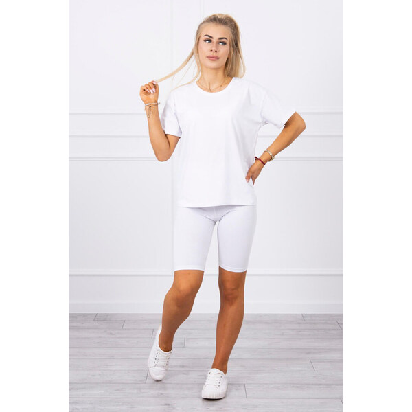 Kesi Dámska súprava krátka top + legíny Melissa biela, Farba biela 32035344
