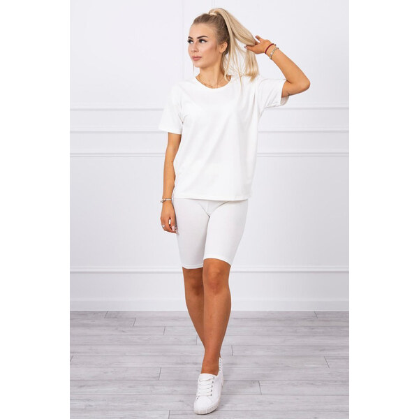 Kesi Dámska súprava krátka top + legíny Melissa smotanová, Farba 32035346