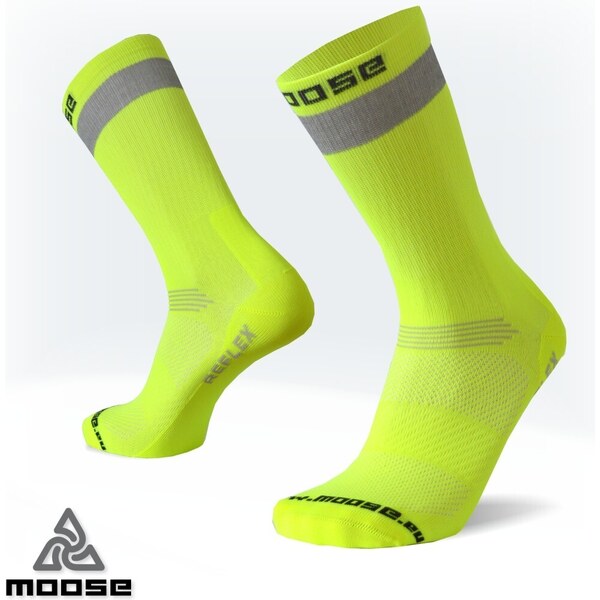 RACE REFLEX cyklistické reflexné ponožky Moose Žltá XS 1 pár 47518054