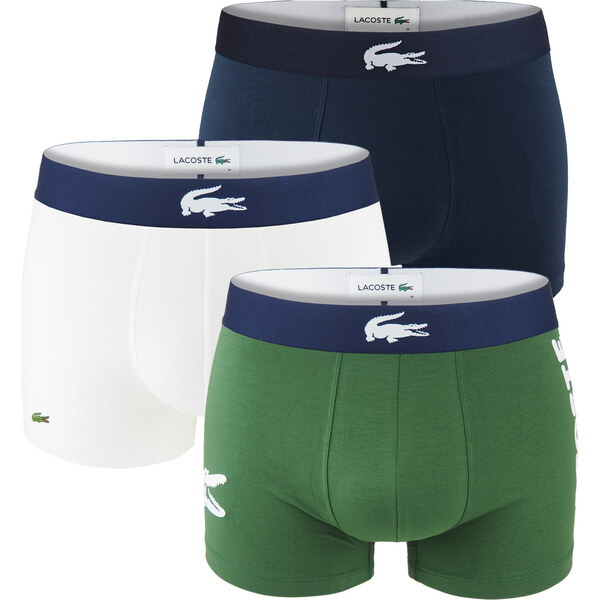 LACOSTE - boxerky 3PACK cotton stretch iconic Lacoste big logo 44359604