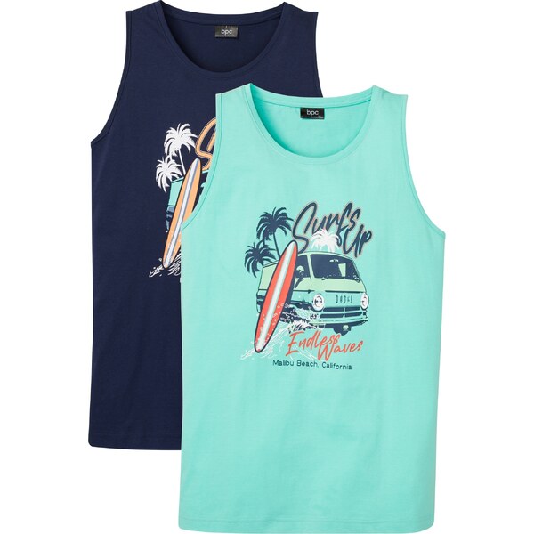 bonprix Tielko (2 ks) z bio bavlny, farba modrá 44817982