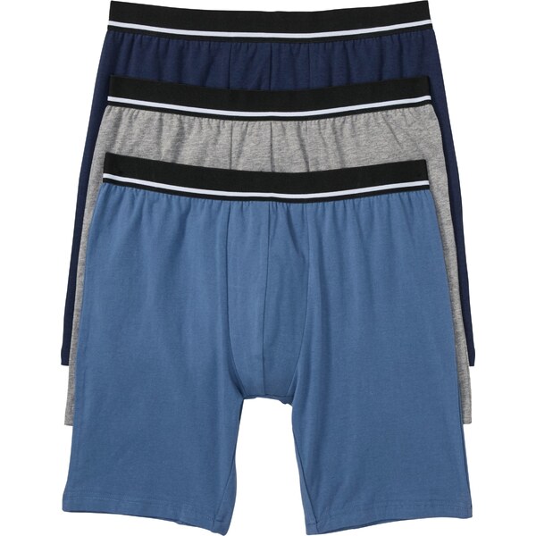 bonprix Dlhé boxerky, úzko priliehavé (3 ks), farba modrá 45731435