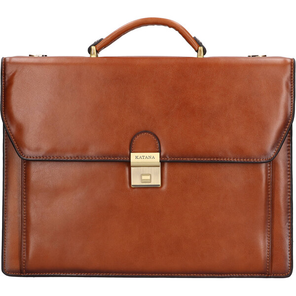 Kožená aktovka Katana Delaile - hnedá 43628083