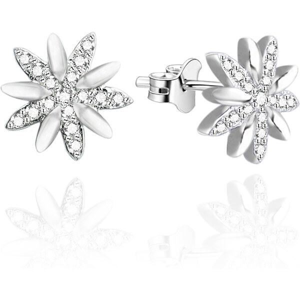 Beneto Strieborné náušnice kôstky s čírymi zirkónmi AGUP3449 66591825