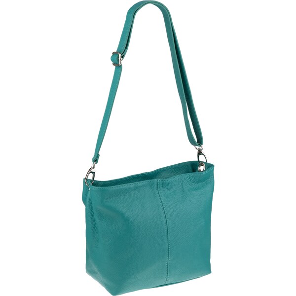 Tyrkysová kožená talianska crossbody kabelka Prisca Smeraldo 45518690