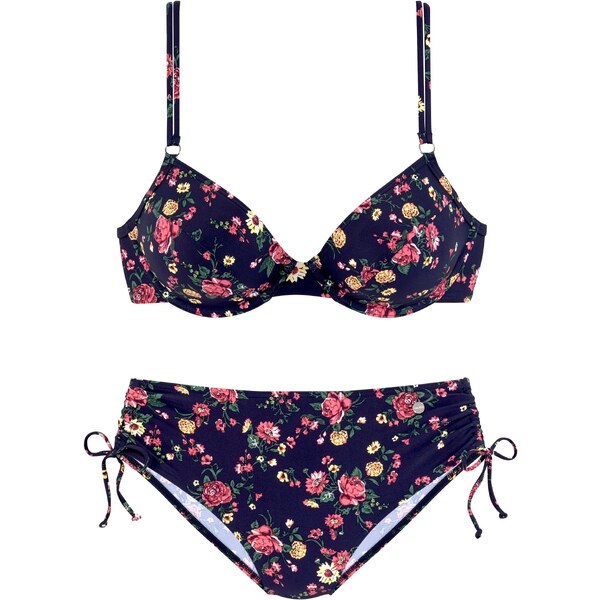 LASCANA Bikiny námornícka modrá / žltá / smaragdová / červená 54240600