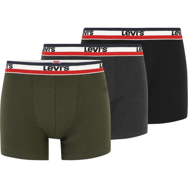 LEVIS Boxerky tmavosivá / kaki / červená / čierna / biela 61716415