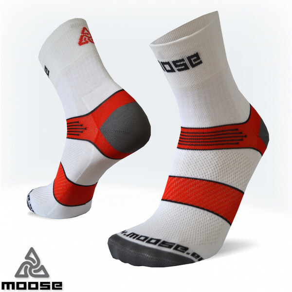 ROAD MASTER NEW športové cyklo ponožky Moose Biela XS 1 pár 43783774