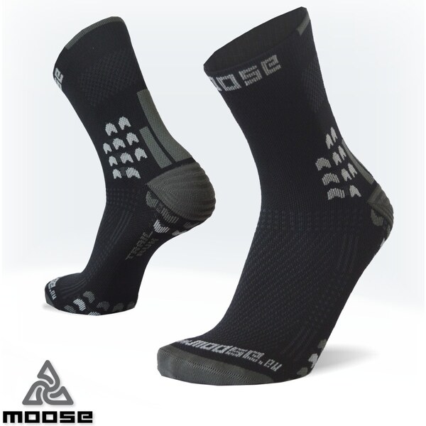 TRAIL NEW kompresné bežecké ponožky Moose Čierna XS 1 pár 47518097