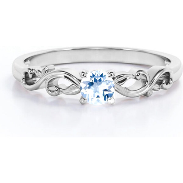 Olivie Strieborný prsteň AKVAMARÍN 7032 34910769