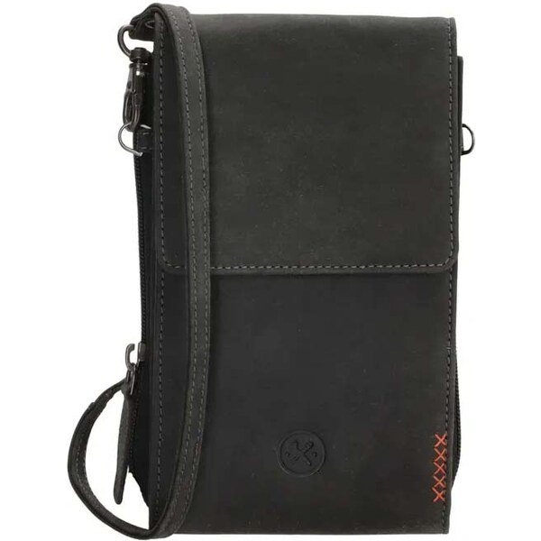 Hide & Stitches Čierna kabelka na mobil z pravej kože „Freya“ 42065301