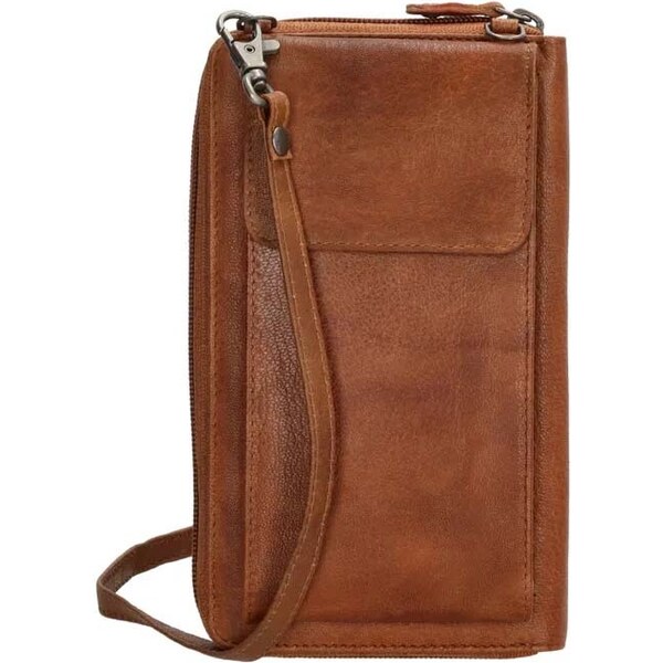Beagles Hnedá kožená kabelka na mobil + peňaženka 2v1 „Dayana“ 42163710