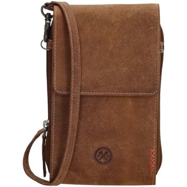 Hide & Stitches Hnedá kabelka na mobil z pravej kože „Freya“ 42163714