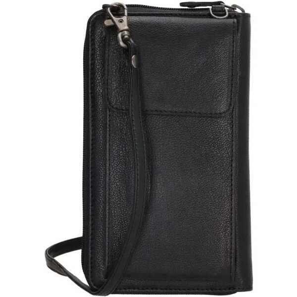 Beagles Čierna kožená kabelka na mobil + peňaženka 2v1 „Dayana“ 42065300