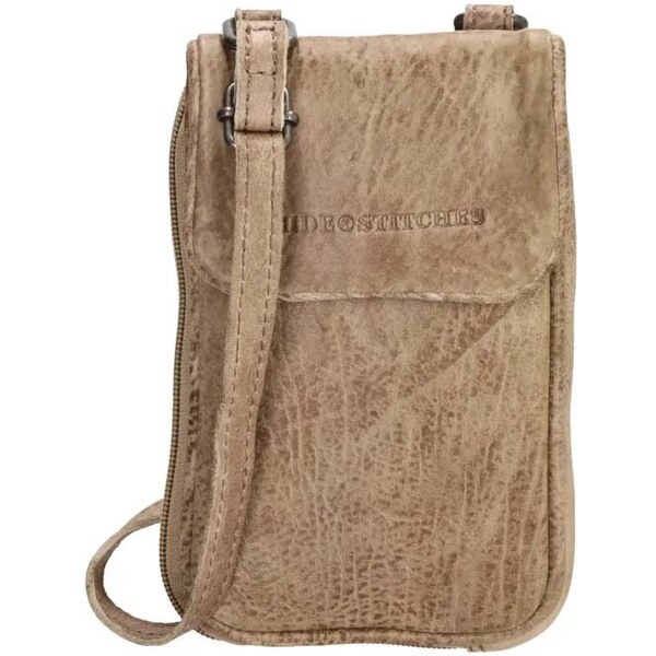 Hide & Stitches Béžová kožená kabelka na mobil „Georgia“ 42163703