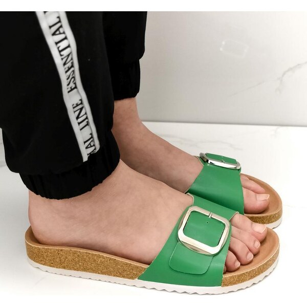 COMER Dámske zelené šľapky FORA 43864977