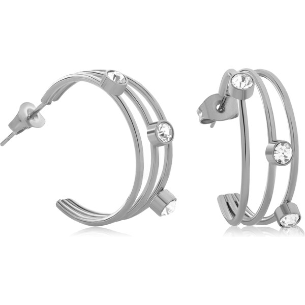 Troli Moderné oceľové náušnice so zirkónmi VAAJDE2022985S 66855267