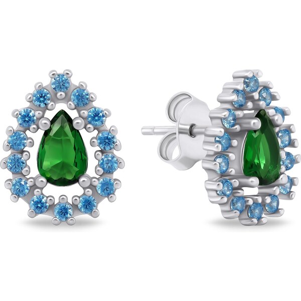 Brilio Silver Slušivé strieborné náušnice so zirkónmi EA804W 66591385