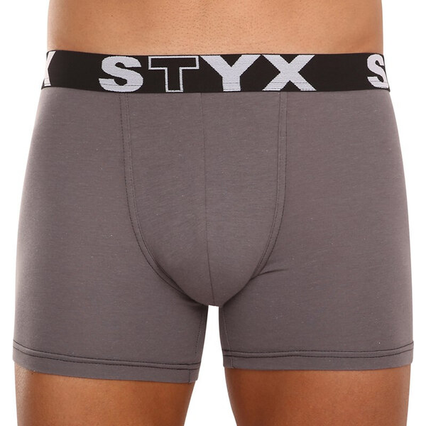 3PACK pánske boxerky Styx long športová guma tmavo šedé (3U1063) 48197616