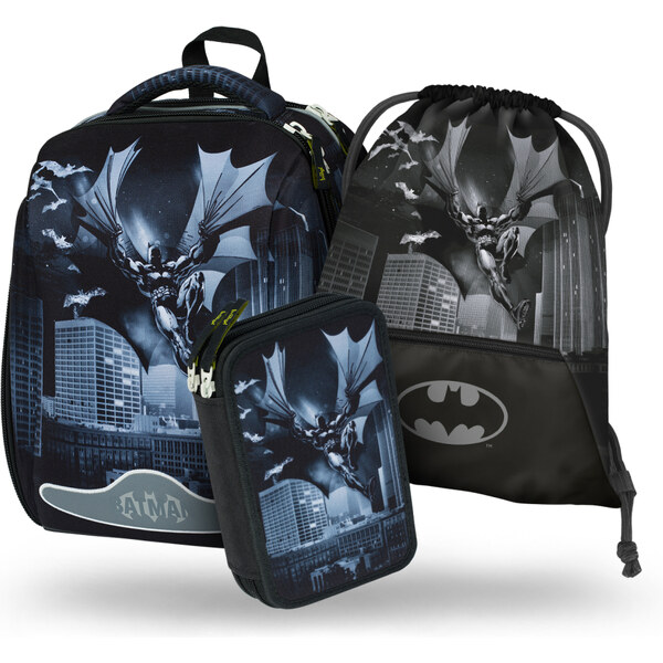 BAAGL SET 3 Shelly Batman Dark City: aktovka, penál, sáček 62192746