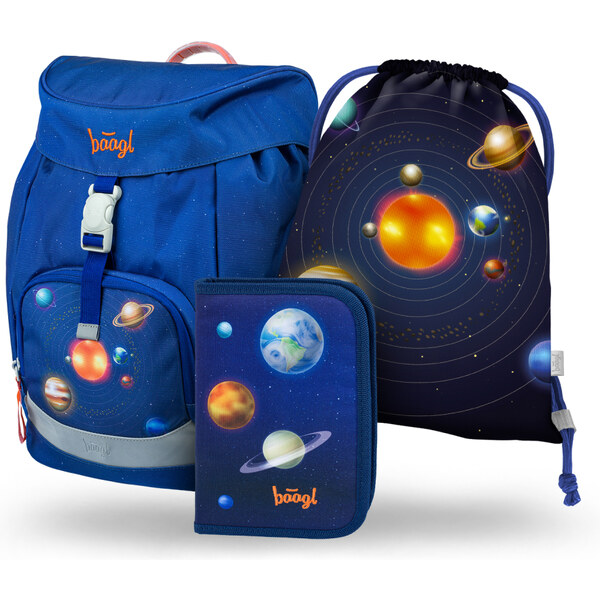 BAAGL SET 3 Airy Planety: aktovka, penál, sáček 62192657