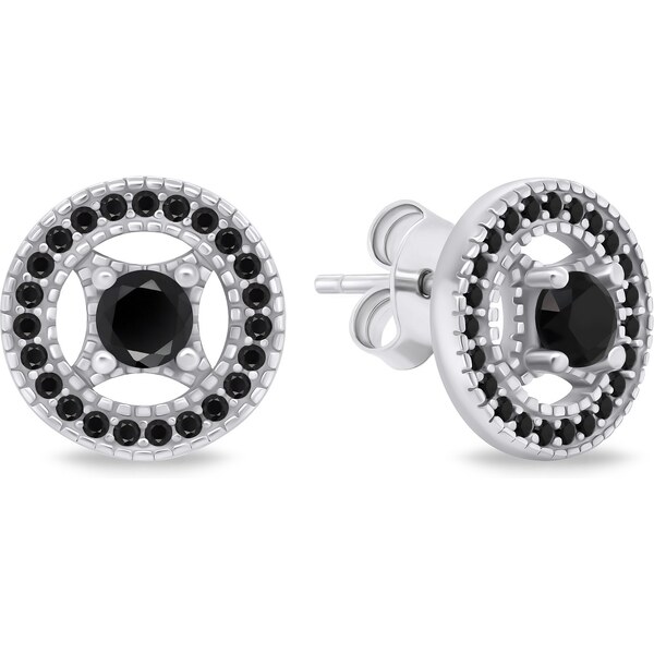 Brilio Silver Strieborné náušnice s čiernymi zirkónmi EA802WBC 66584891
