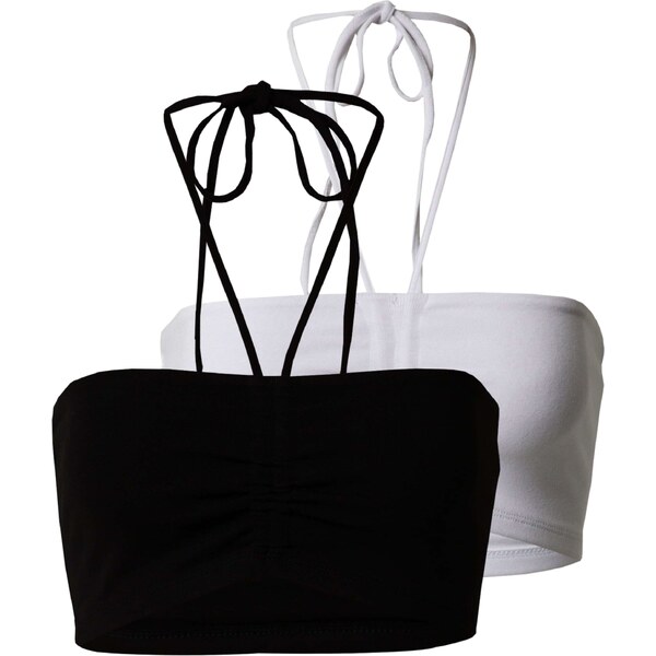 Gina Tricot Top Aronia čierna / biela 54252457