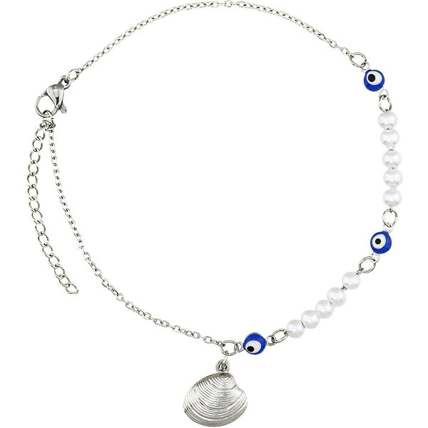 Lindas Jewelry Náramok na nohu Mušlička s perlami chirurgická oceľ 64398898