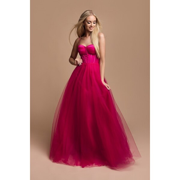 miadresses.sk Cyklámenové tylové šaty s korzetom 43941258