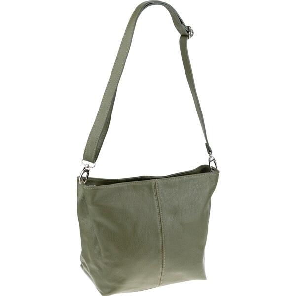 Zelená kožená talianska crossbody kabelka Prisca Verde Scura 34490642