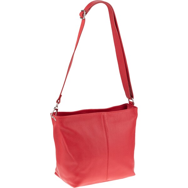 Červená kožená talianska crossbody kabelka Prisca Rossa Chiaro 5395484