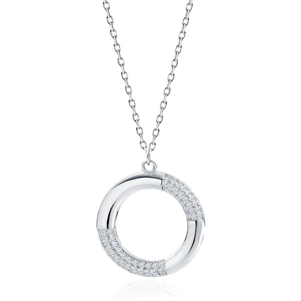 Olivie Strieborný náhrdelník KRUH 7511 43967252