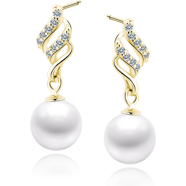 Olivie Strieborné náušnice BIELA ​​PERLA GOLD 7520 43967261