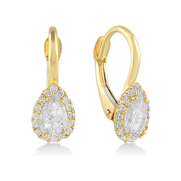 Lillian Vassago Zlaté patentové náušnice so zirkónmi LLV06-GER229 64141779