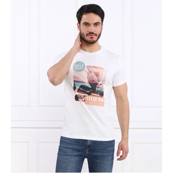 GUESS Tričko SUNSET FLOWER | Slim Fit 39390252