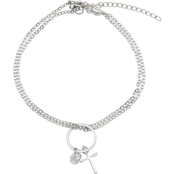 Lindas Jewelry Náramok na nohu Kruh a Kríž chirurgická oceľ INR232 43969126