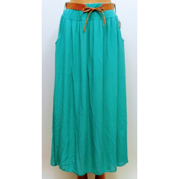 Dlhá letná sukňa s vreckami- zelená 25217030