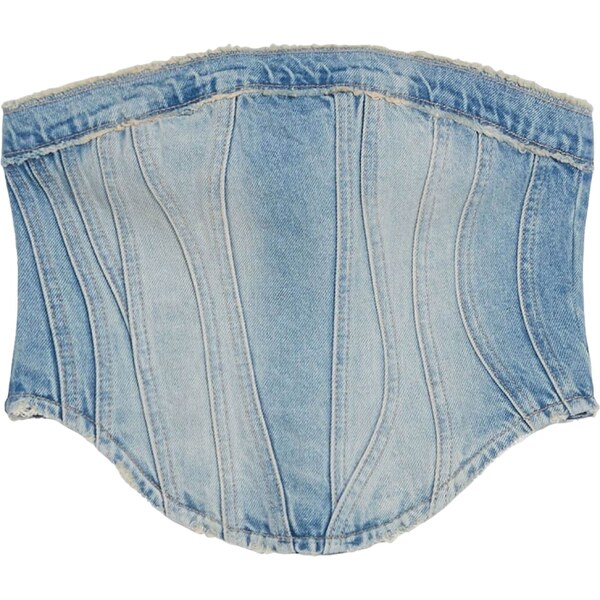 Bershka Top modrá denim 54252806